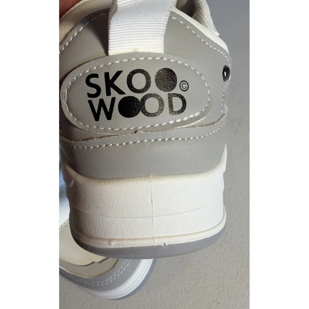 Skoo Wood ADERSTAR Mens 7.5 / EU 40 Sneakers Low Top Mesh White Grey Chunky